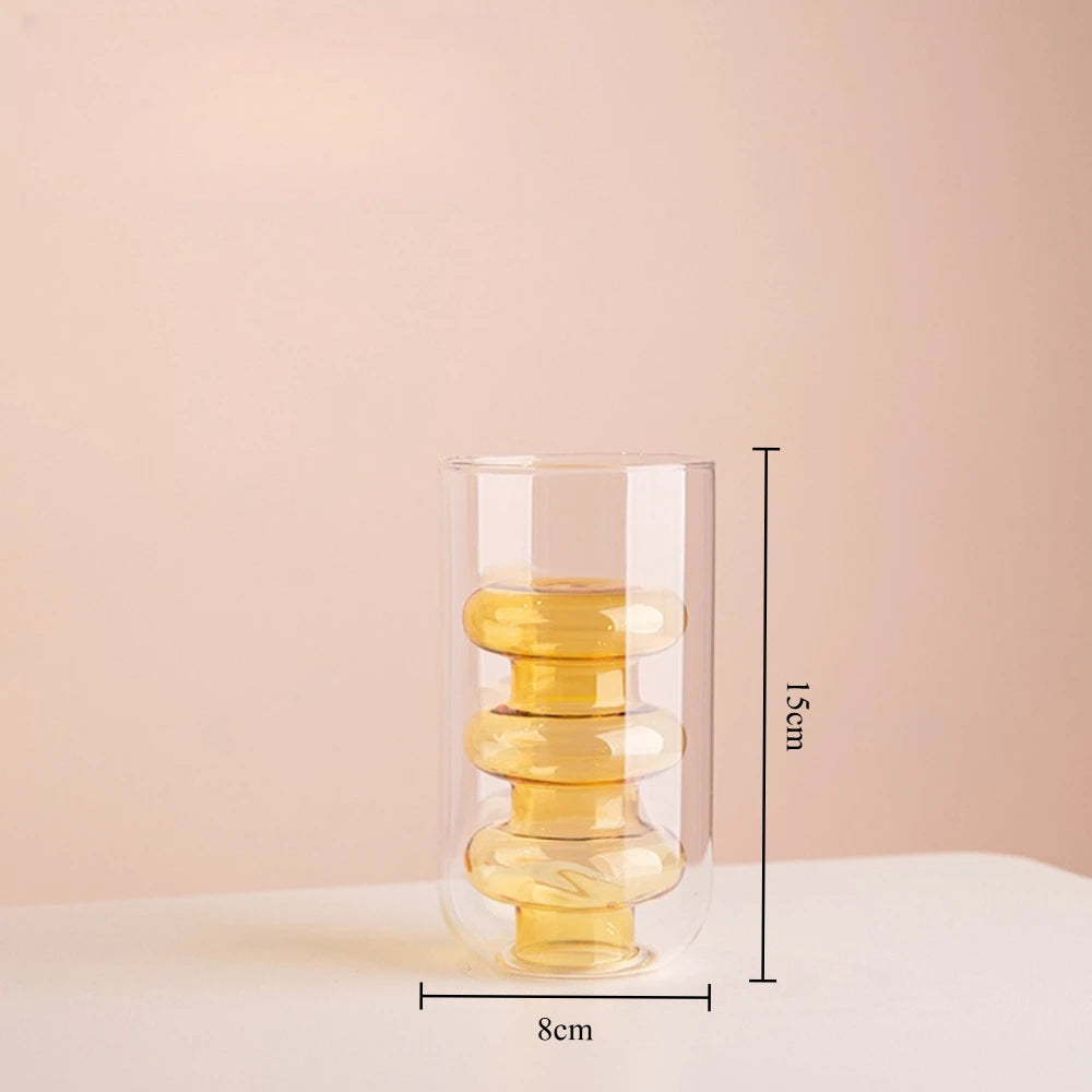 Vase en Verre Coloré Double Couche — Design Minimaliste