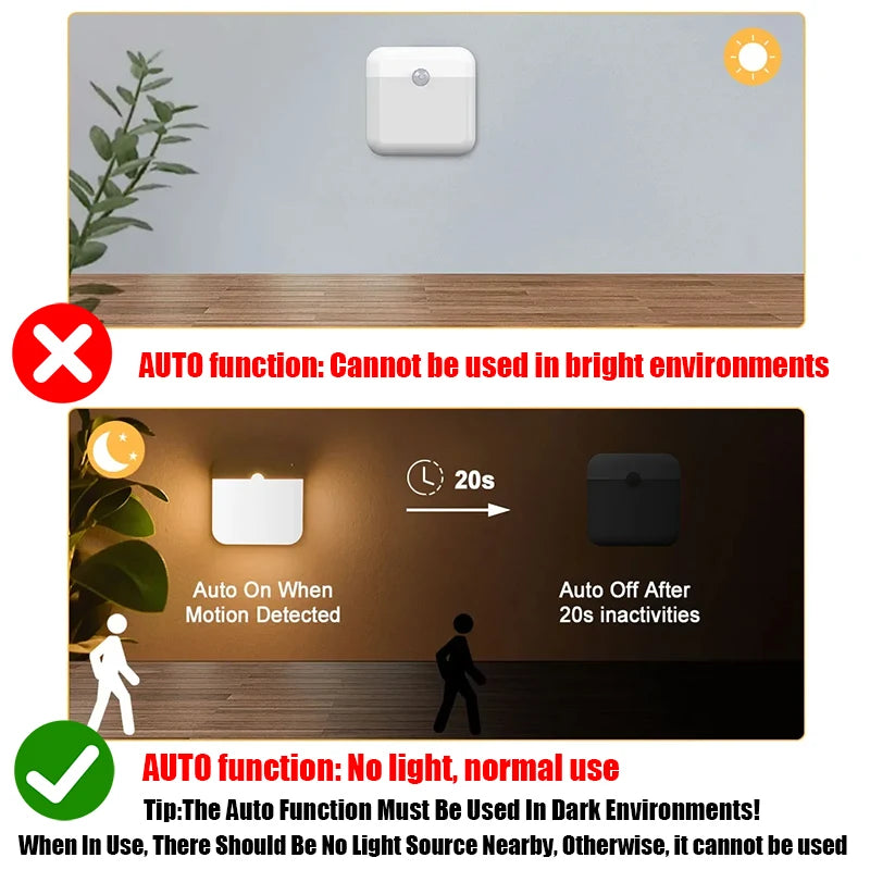 Veilleuse LED Détecteur Mouvement Rechargeable — Sans Perçage