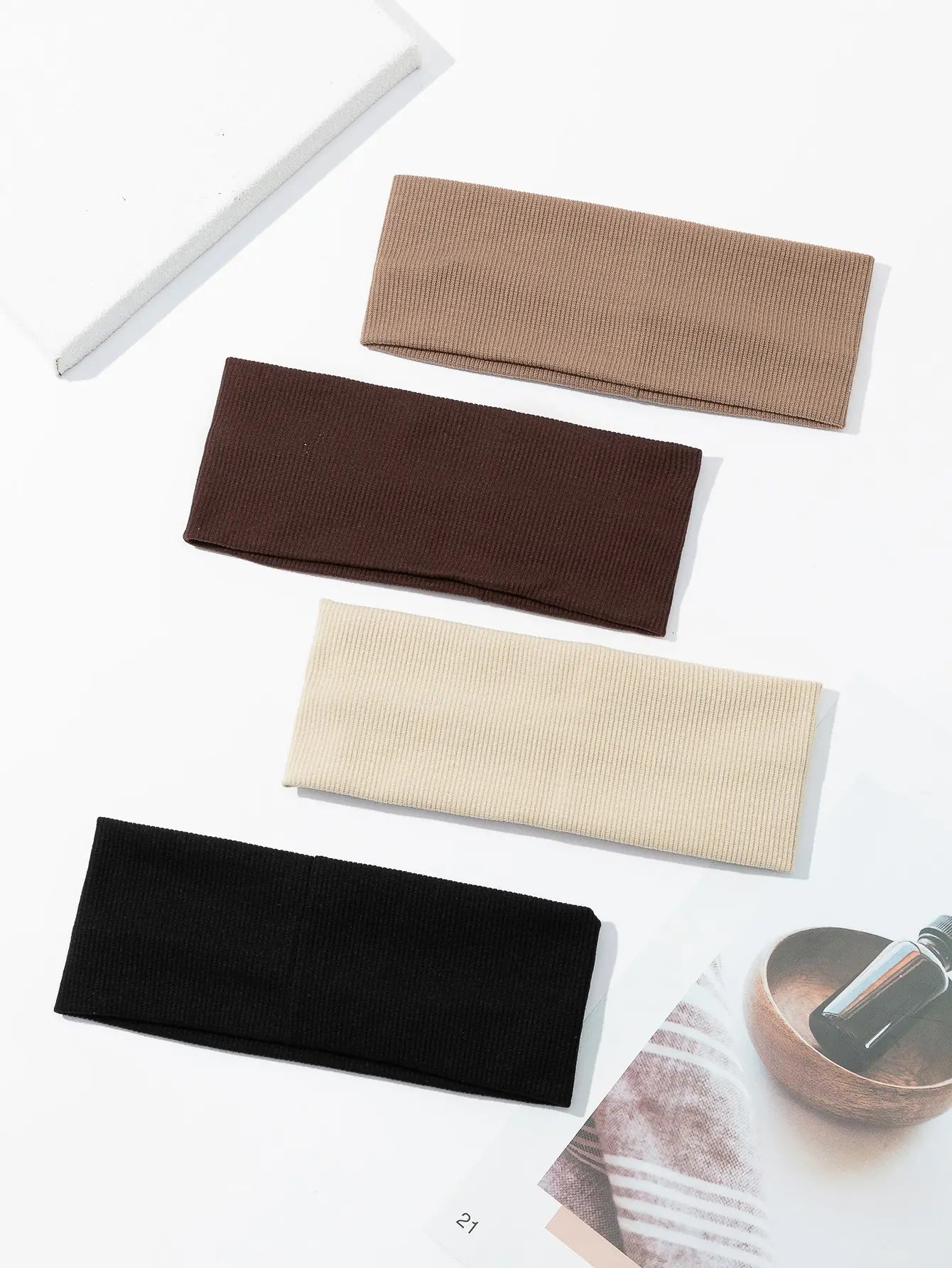 Bandeau Soin Visage Élastique — Lot de 4, Multi-coloris