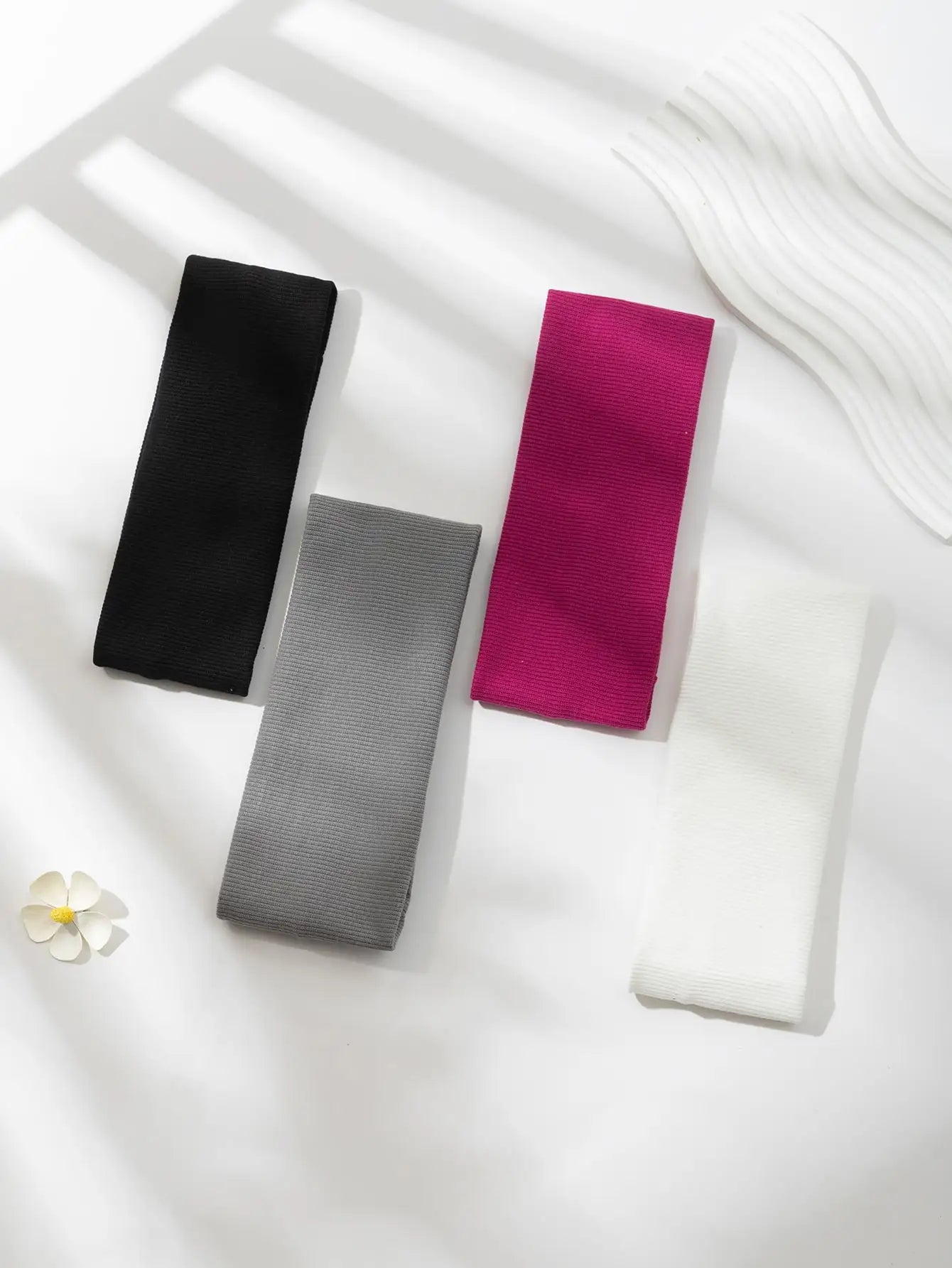 Bandeau Soin Visage Élastique — Lot de 4, Multi-coloris