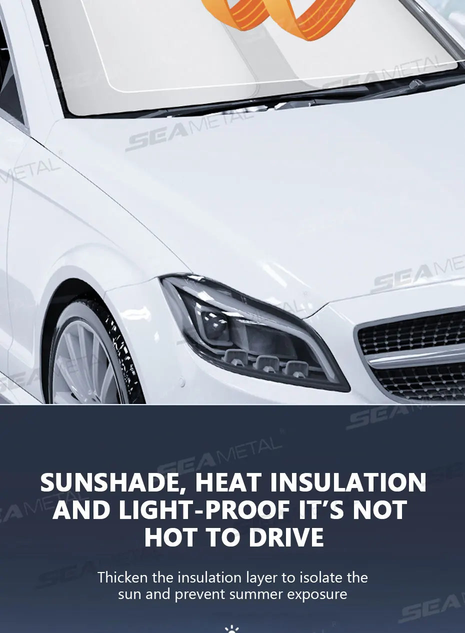 Pare-Soleil SEAMETAL Voiture — Protection UV Pliable Taille S/L