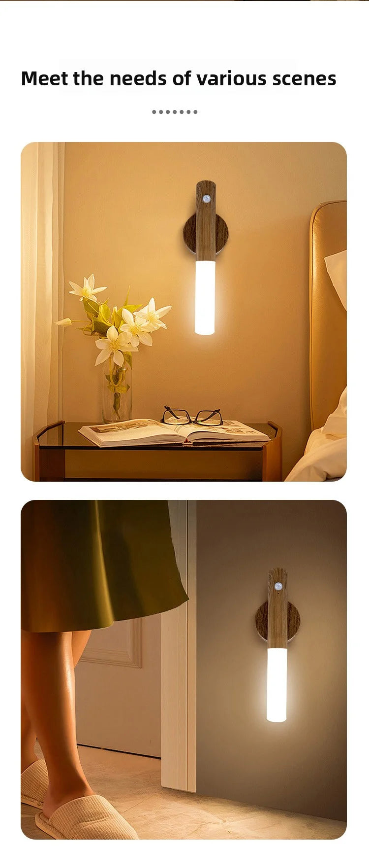 Veilleuse LED USB Rechargeable Magnétique Détecteur