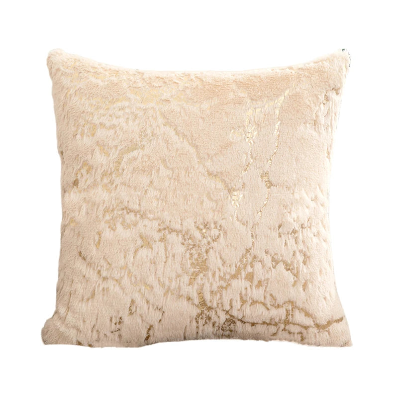 Housse de Coussin 43x43cm Imprimé Nordique Doré
