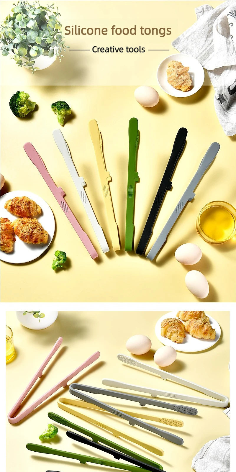 Pince Silicone Cuisine — Toast, Salades & Grillades