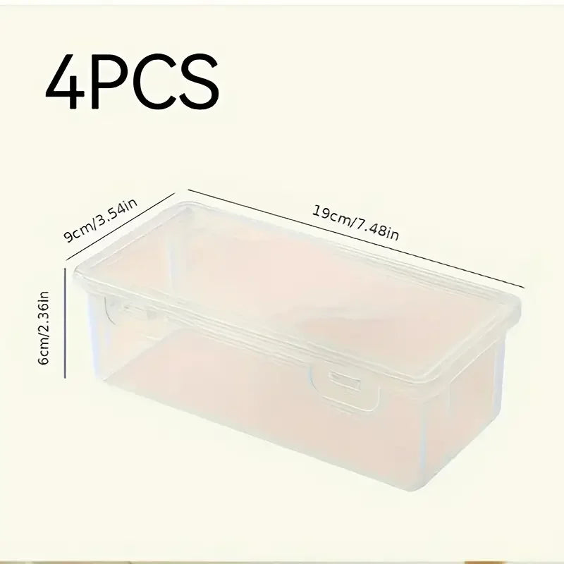 4 Boîtes Rangement PP Transparent avec Couvercle