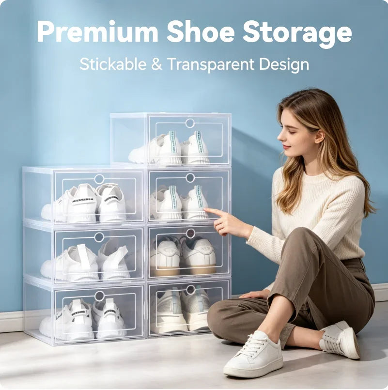 Boîtes à Chaussures Stackables Transparentes 6 Pack