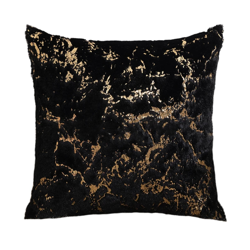 Housse de Coussin 43x43cm Imprimé Nordique Doré