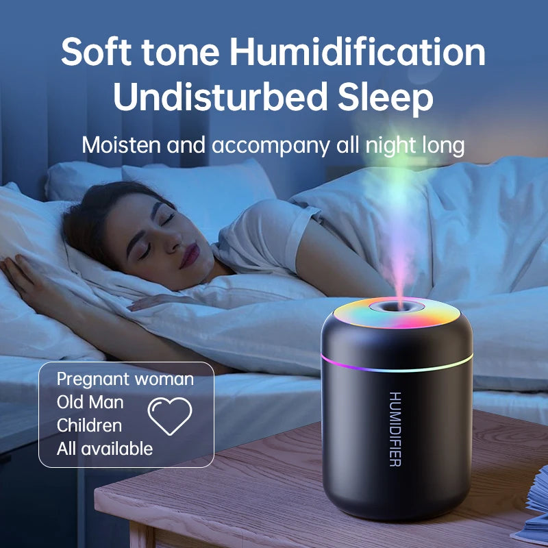 Humidificateur Mini USB 180ml LED — Chambre & Voiture