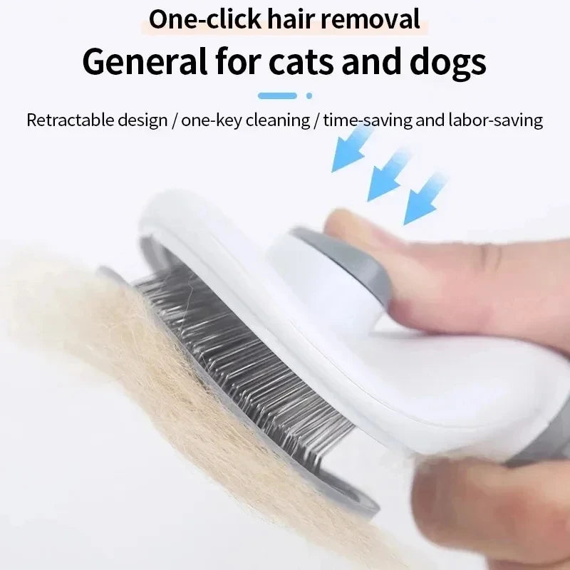 Brosse Auto-Nettoyante Silicone — Chien & Chat Poils Courts/Longs