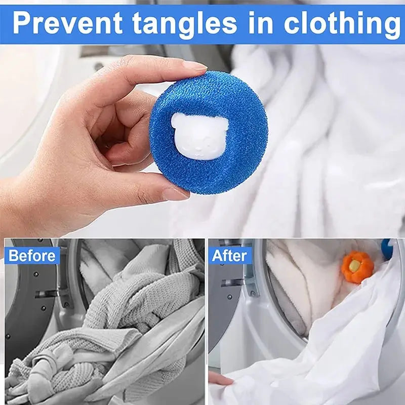 Boules attrape-poils machine à laver — Réutilisables, anti-peluches