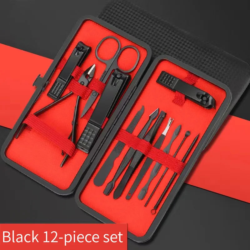 Kit Manucure & Pédicure Professionnel – Noir