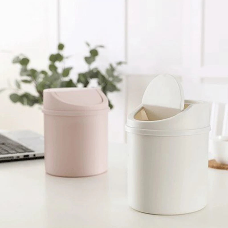 Mini Corbeille Cylindrique Bureau Push Cover