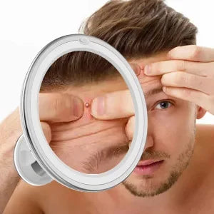Miroir Grossissant LED Rond 10X — Rasage & Maquillage