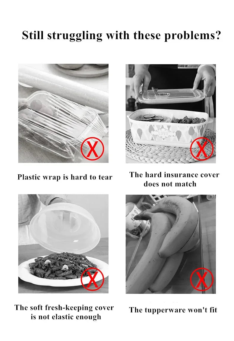 Couvercles Réutilisables Élastiques — Conservation Bols & Casseroles