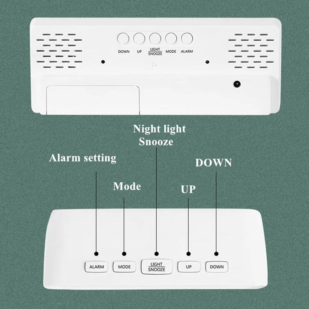 Réveil Digital LED Auto-Dim Température — Chambre