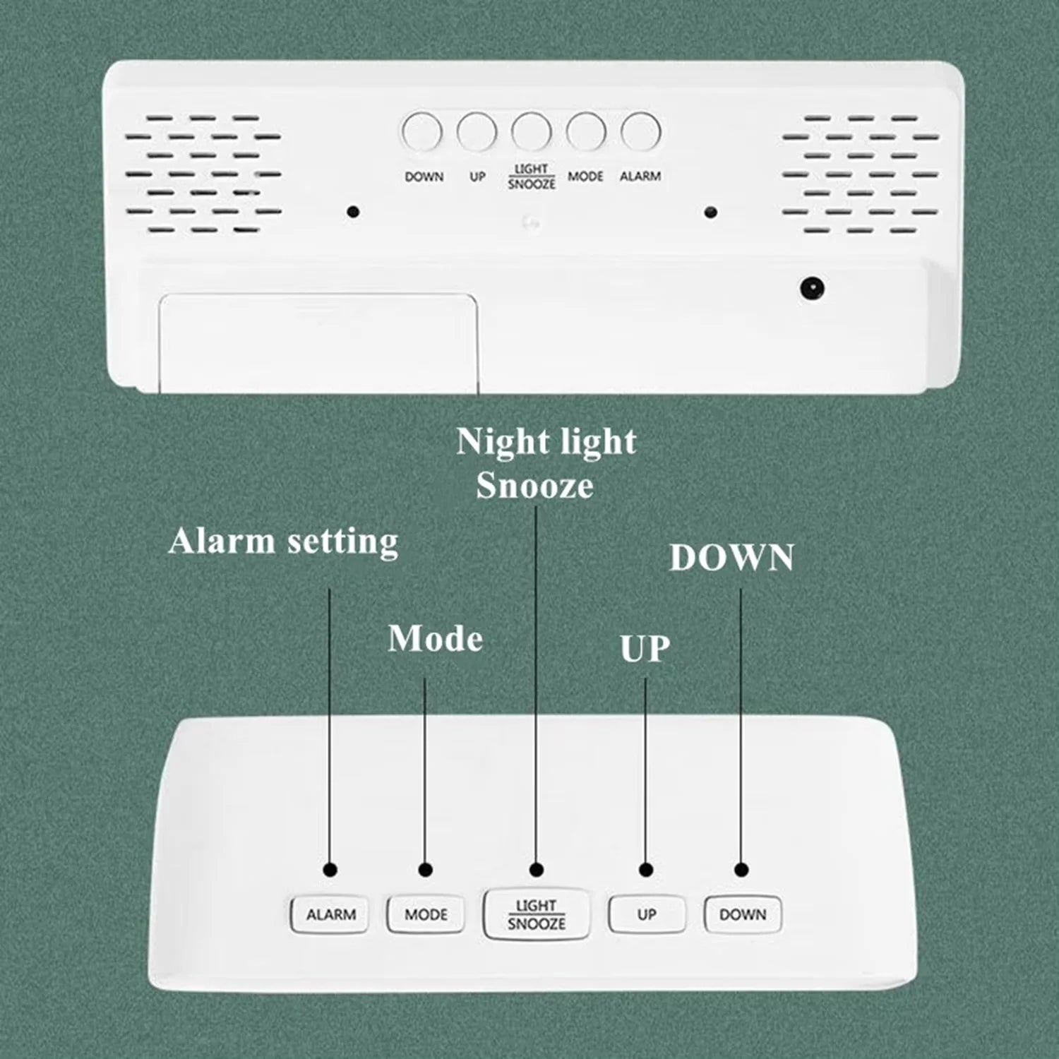 Réveil Digital LED Auto-Dim Température — Chambre