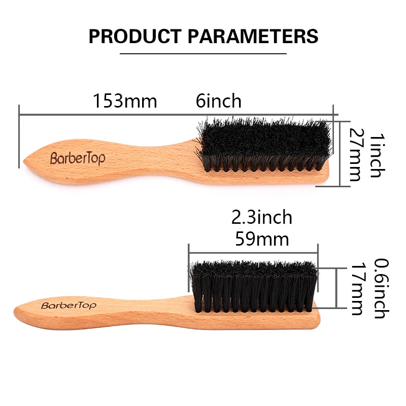 Brosse Barbe Barbertop Poils Naturels — Manche Bois