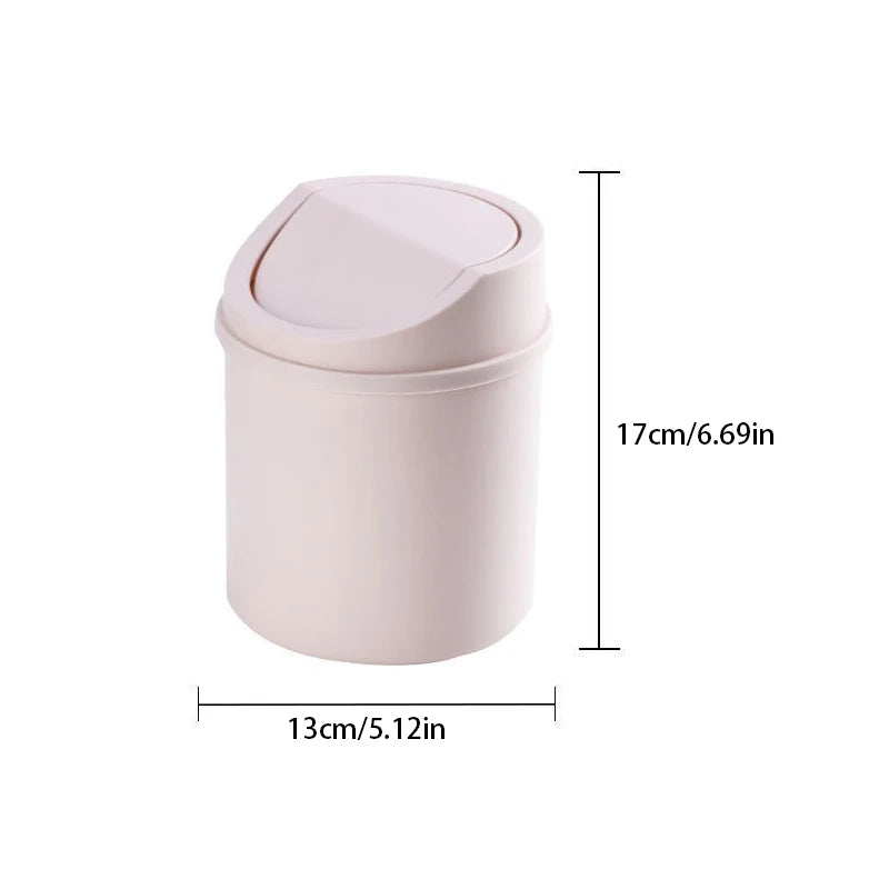 Mini Corbeille Cylindrique Bureau Push Cover