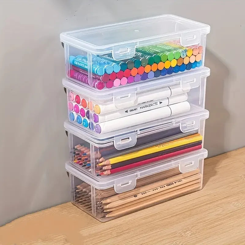 4 Boîtes Rangement PP Transparent avec Couvercle