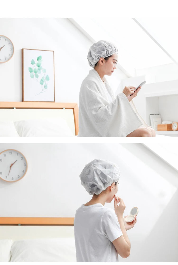 Bonnet de Douche Réutilisable — Imperméable, Taille Universelle