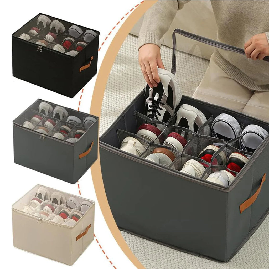 Boîtes à Chaussures Tissu Pliables avec Fenêtre