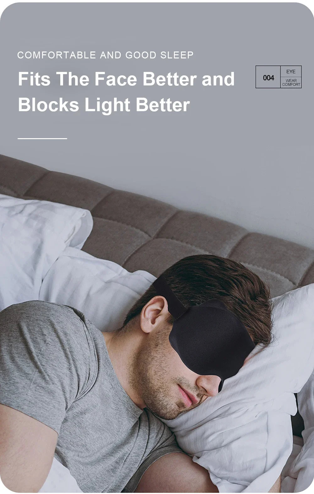 Masque de Nuit 3D Rembourré Anti-Lumière — 5 Coloris