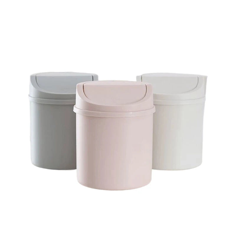 Mini Corbeille Cylindrique Bureau Push Cover
