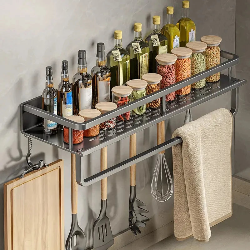 Rack Mural Cuisine Multifonction — Épices & Ustensiles