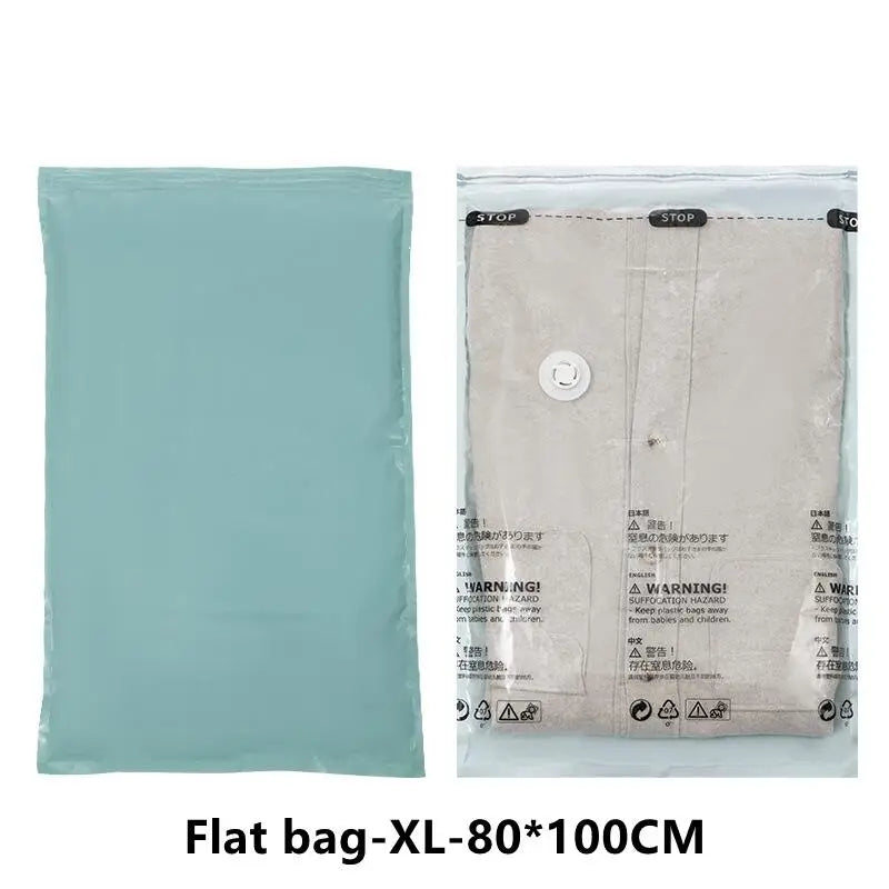 Sacs de rangement sous vide — Sans pompe, gain de place