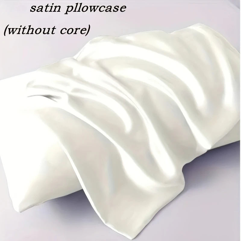 Taie d'Oreiller Satin Paire x2 — Anti-Allergie Fermeture Enveloppe