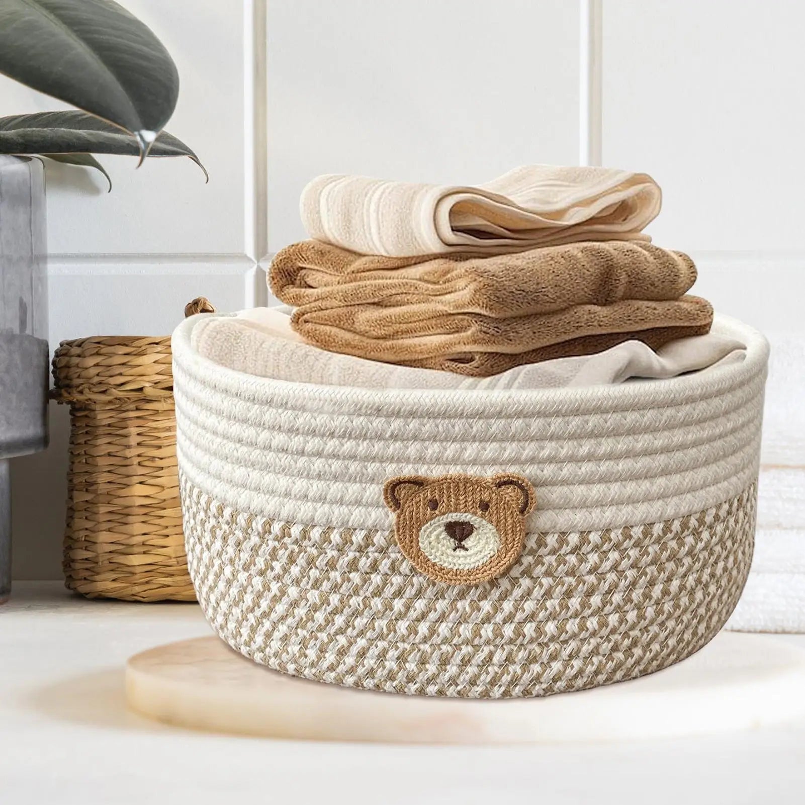 Panier Rangement Corde de Coton — Style Bohème