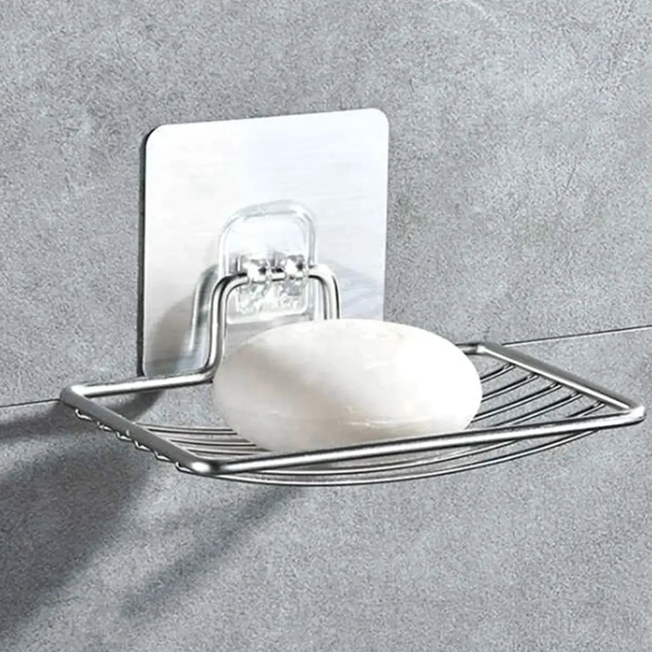 Porte-savon mural inox — Drainant, sans perçage