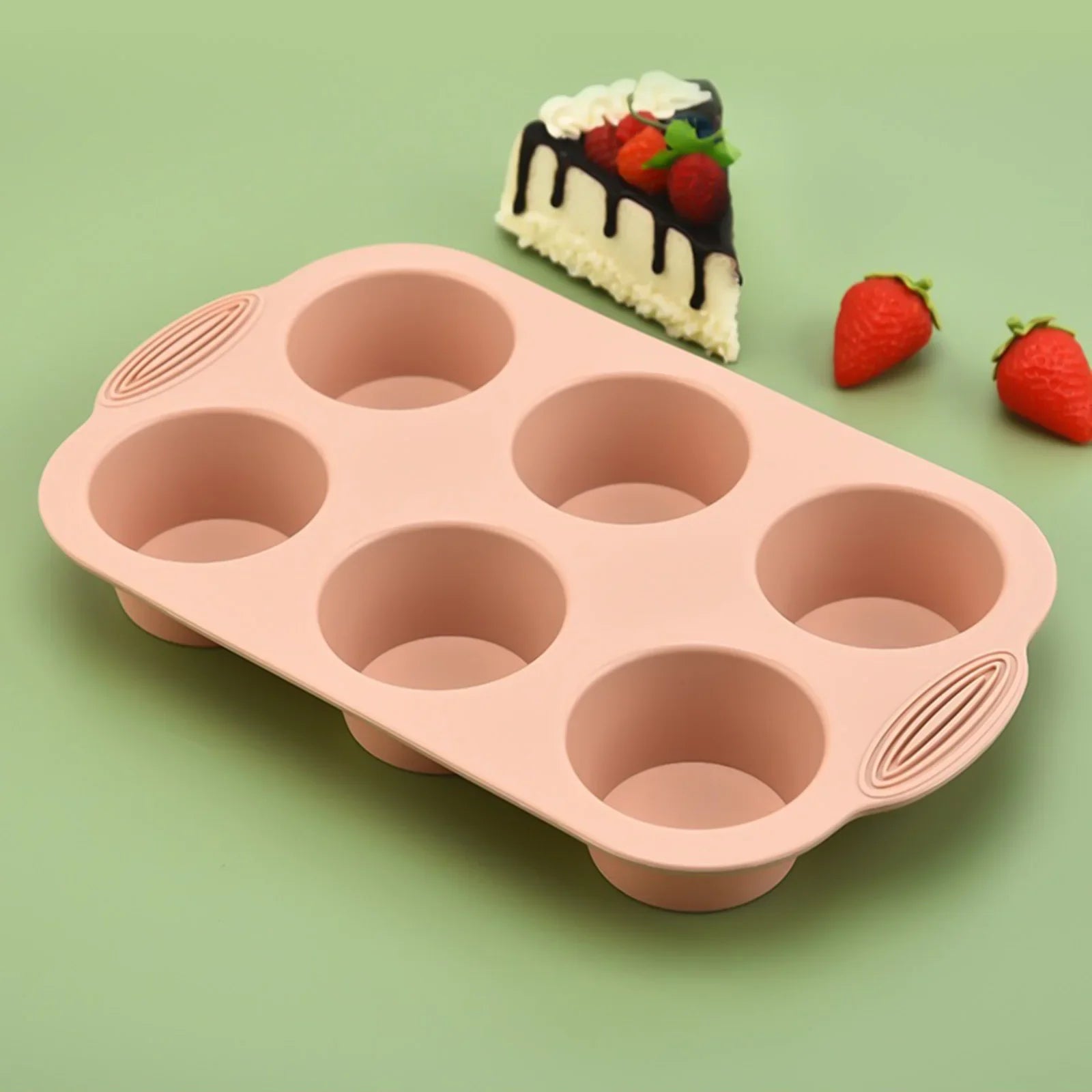 Moule Silicone Muffins & Cupcakes — 6 Cavités Antiadhésif