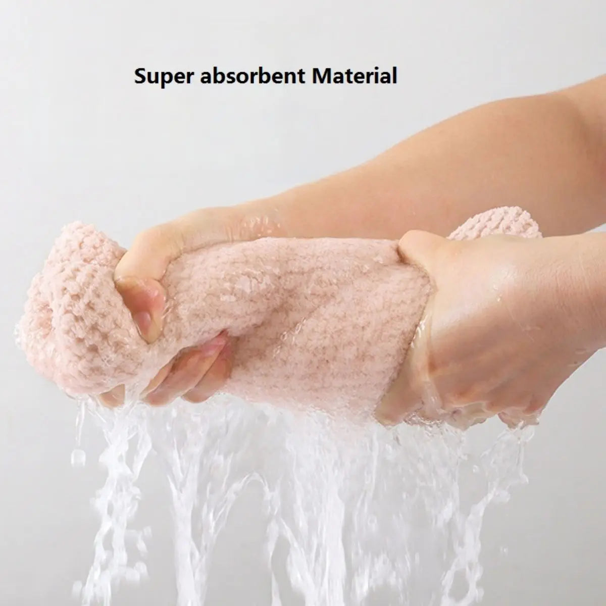 Turban microfibre séchage cheveux — Bouton ajustable, absorption rapide