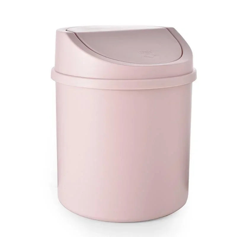 Mini Corbeille Cylindrique Bureau Couvercle