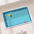 Tapis de Bain Caoutchouc Antidérapant — Motif Piscine, Absorbant
