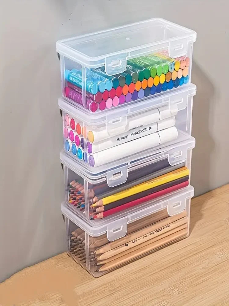 4 Boîtes Rangement PP Transparent avec Couvercle