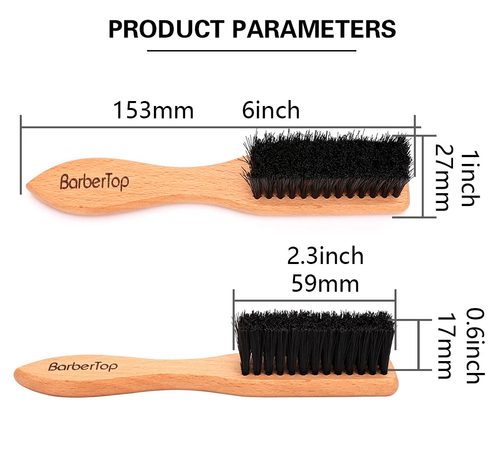 Brosse Barbe Barbertop Poils Naturels — Manche Bois