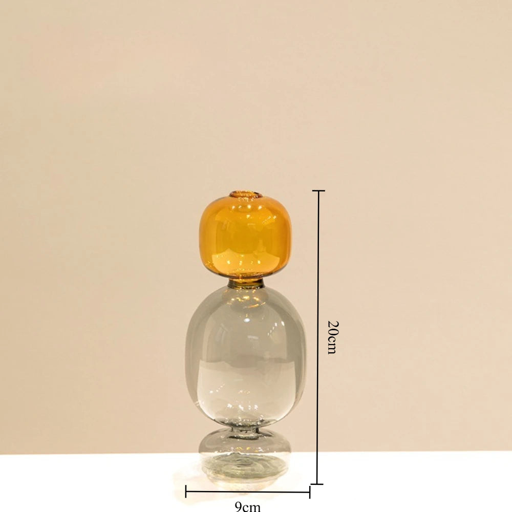 Vase en Verre Coloré Double Couche — Design Minimaliste