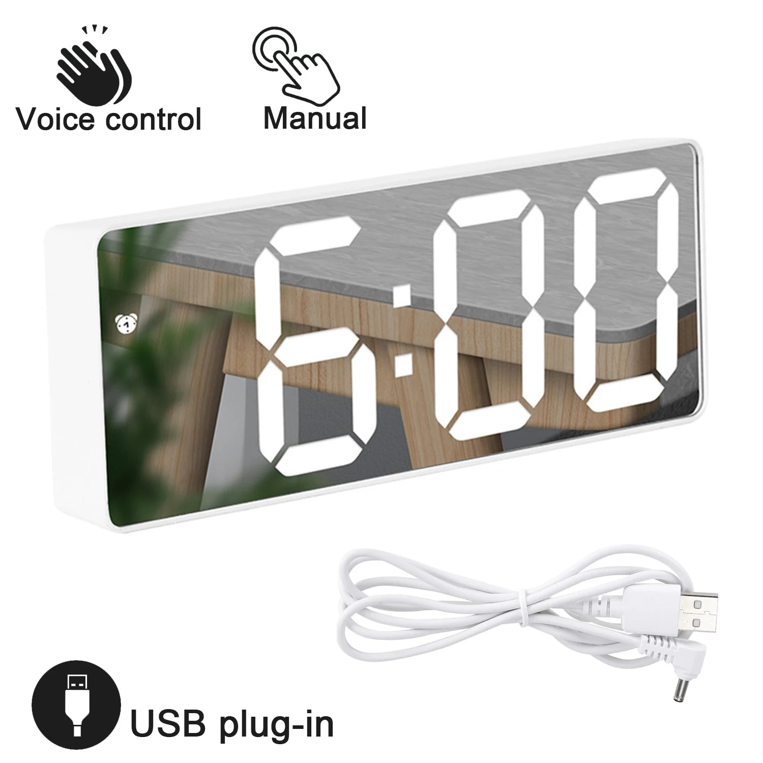 Réveil Digital LED Auto-Dim Température — Chambre