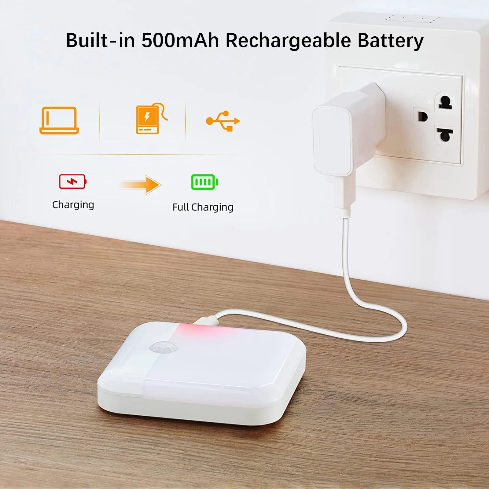 Veilleuse LED Détecteur Mouvement Rechargeable — Sans Perçage