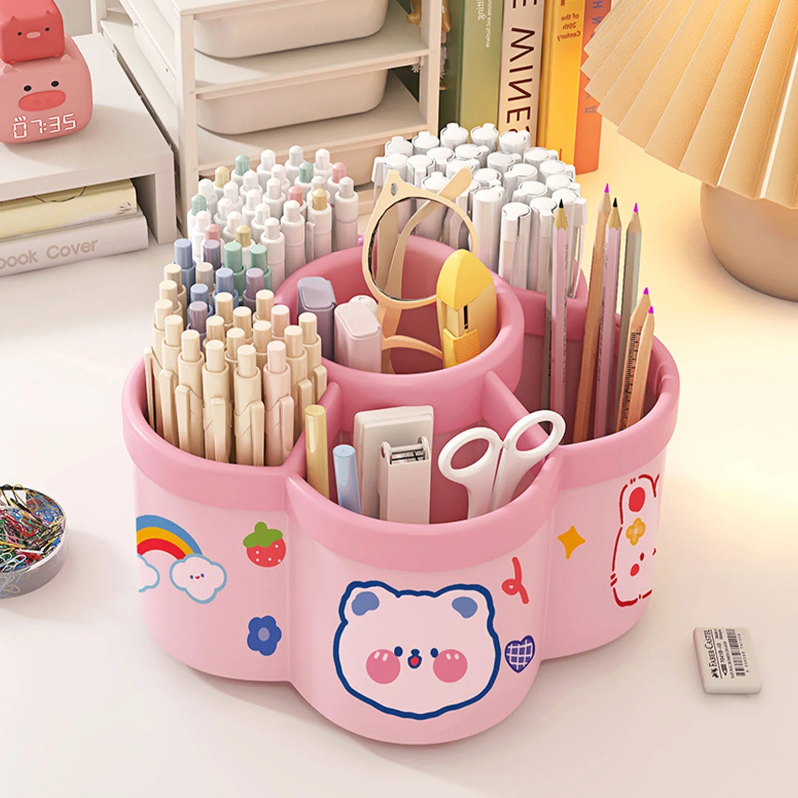 Porte-stylos Rotatif 360° Grande Capacité Bureau