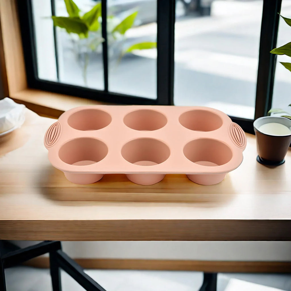 Moule Silicone Muffins & Cupcakes — 6 Cavités Antiadhésif