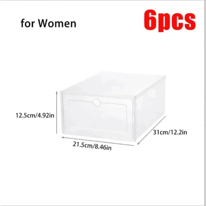 Boîtes à Chaussures Stackables Transparentes 6 Pack