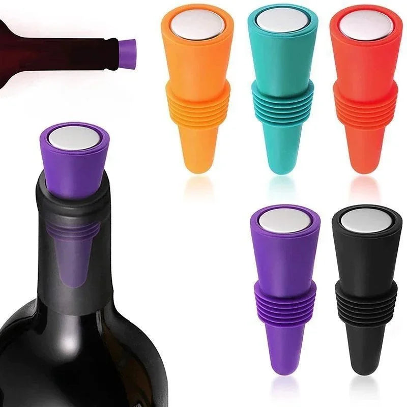 Bouchon Silicone Push Réutilisable — Vin, Bière & Champagne