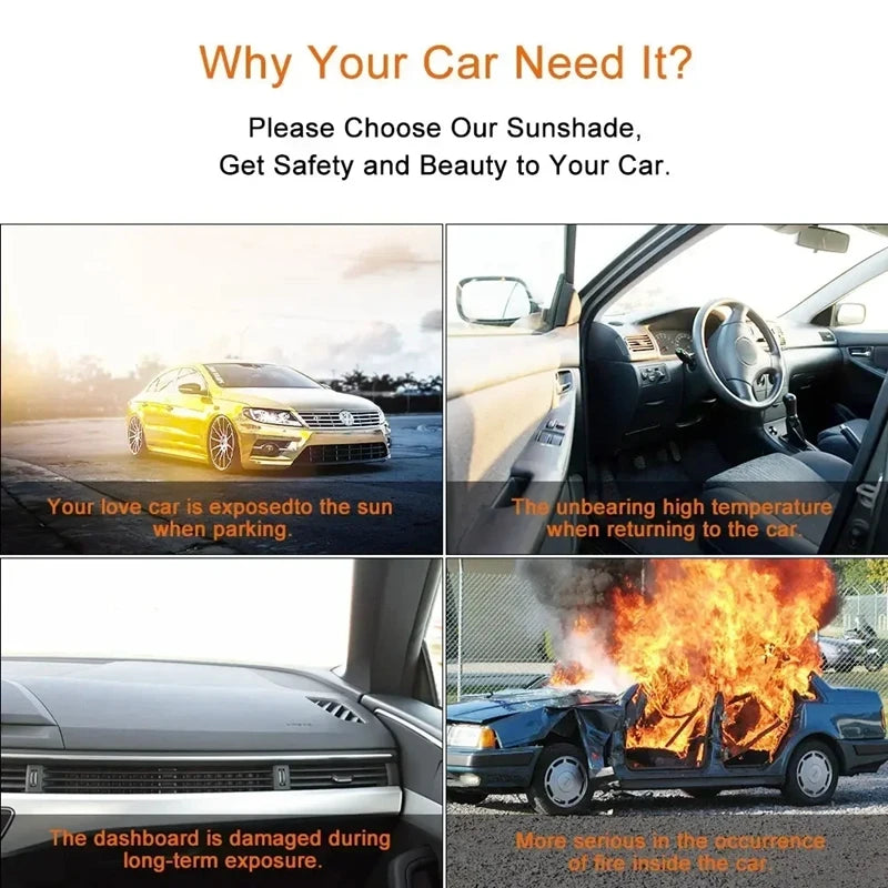 Pare-Soleil Voiture Pliable Aluminium — Anti-UV Pare-brise