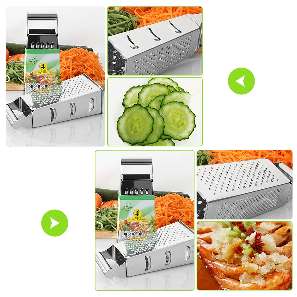 Râpe Cuisine 4 Faces Inox — Fromage, Légumes & Zestes