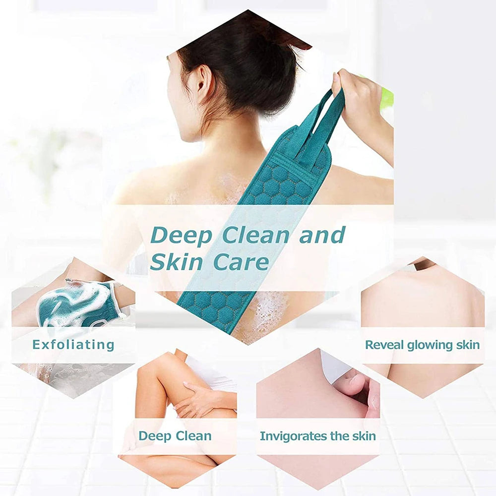 Kit exfoliant douche 3 en 1 — Sangle dos, gant & éponge loofah