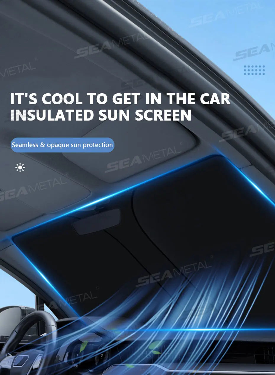 Pare-Soleil SEAMETAL Voiture — Protection UV Pliable Taille S/L