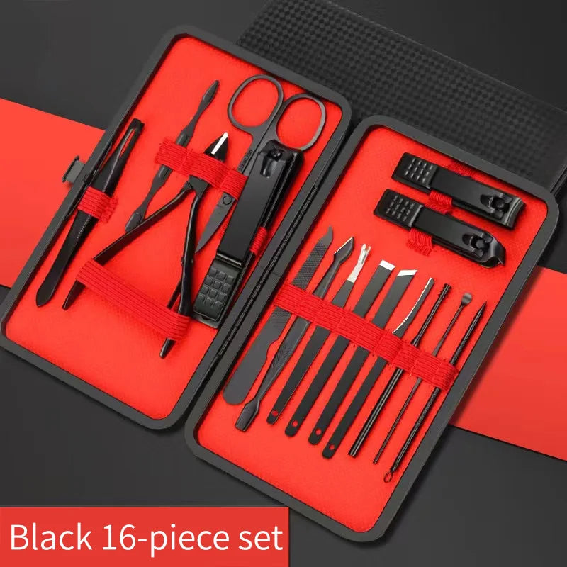 Kit Manucure & Pédicure Professionnel – Noir